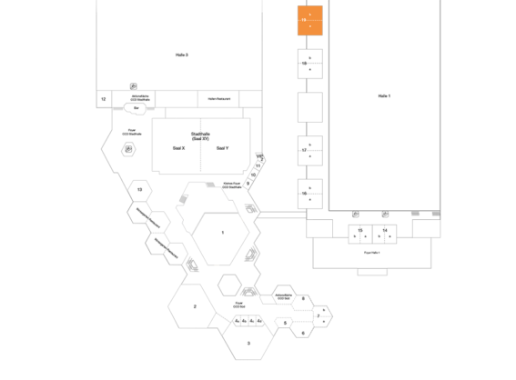 Plan Messehalle 1, 1.OG Raum 19