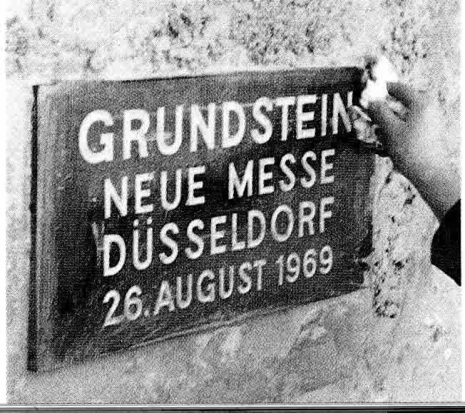 Grundsteinlegung des Messegeländes in Düsseldorf-Stockum