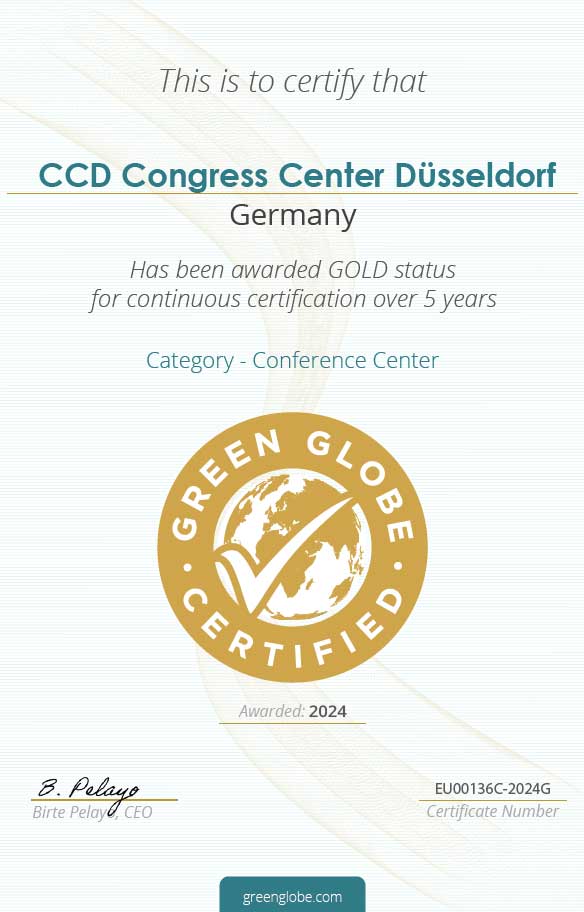 Green Globe Gold Zertifikat - Düsseldorf Congress GmbH