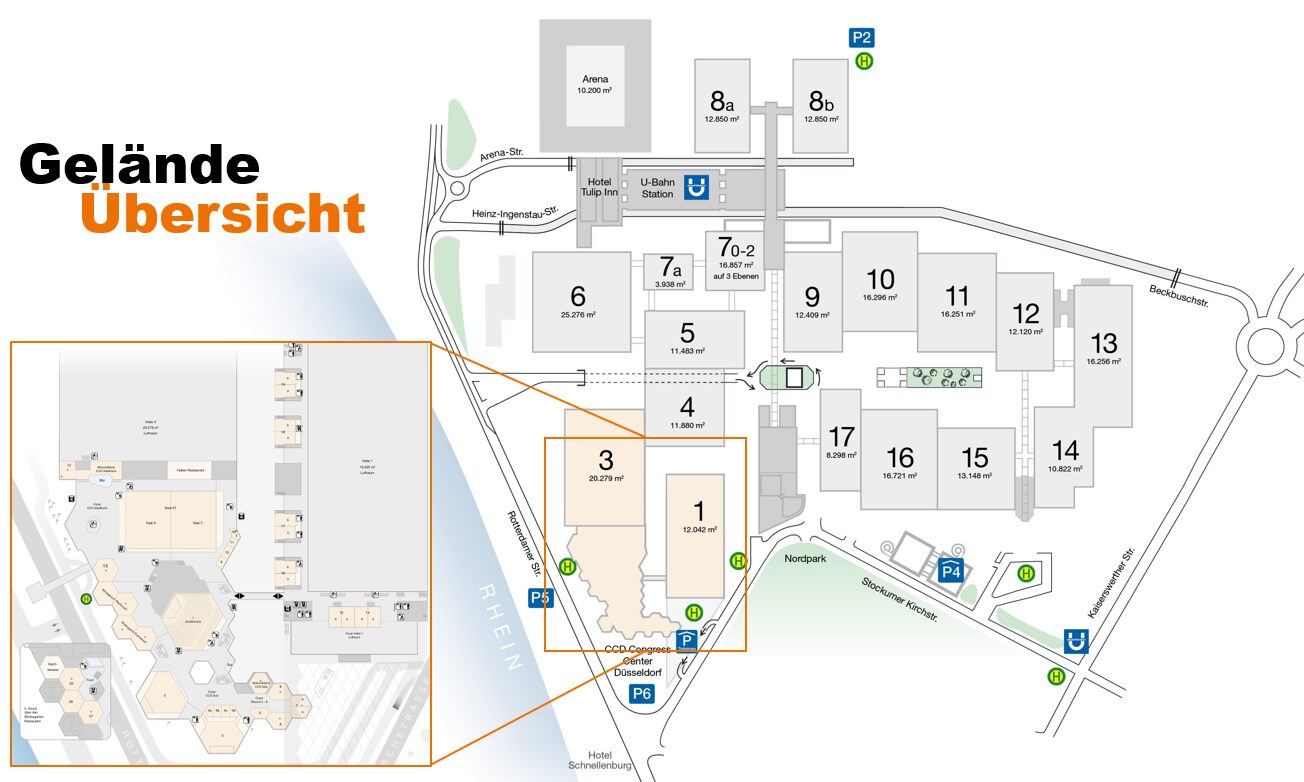 Kongresshallen und Räume
