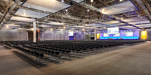 Flexible Messehalle für große Hauptversammlung in Düsseldorf